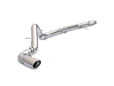 PPE Single Exhaust System with Polished Tubes and Polished Tip; Side Exit (20-24 3.0L Duramax Silverado 1500)