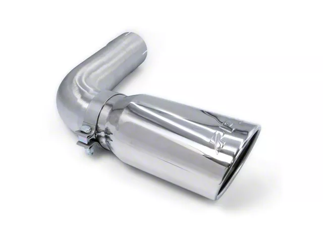 PPE 4-Inch Elbow Turn Out Exhaust Pipe with 5-Inch Polished Exhaust Tip; Stainless Steel (07-19 6.6L Duramax Silverado 2500 HD)