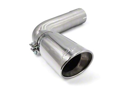 PPE 4-Inch Elbow Turn Out Exhaust Pipe with 5-Inch Polished Exhaust Tip; Stainless Steel (20-24 6.6L Duramax Silverado 2500 HD)