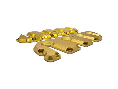PPE Valve Cover Kit without Pillars; Matte Gold (04.5-10 6.6L Duramax Silverado 2500 HD)