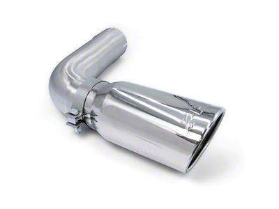 PPE 4-Inch Elbow Turn Out Exhaust Pipe with 5-Inch Polished Exhaust Tip; Stainless Steel (07-19 6.6L Duramax Silverado 3500 HD)