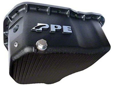 PPE High-Capacity Cast Aluminum Deep Engine Oil Pan; Black (11-16 6.6L Duramax Silverado 3500 HD)
