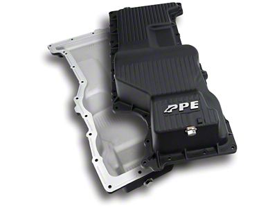 PPE Heavy-Duty Deep Cast Aluminum Engine Oil Pan; Black (20-25 3.0L Duramax Yukon)