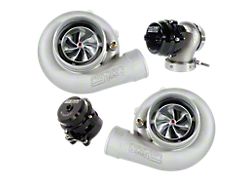 Precision Turbo & Engine Mirror Image Next Gen PT6870 Twin Turbo Package with SCP-Style Compression Cover (Universal; Some Adaptation May Be Required)