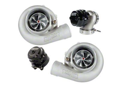 Precision Turbo & Engine Mirror Image Next Gen PT6870 Twin Turbo Package with SCP-Style Compression Cover (Universal; Some Adaptation May Be Required)