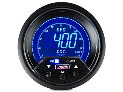 Prosport 60mm Premium EVO Series Exhaust Gas Temperature Gauge; Quad Color (Universal; Some Adaptation May Be Required)