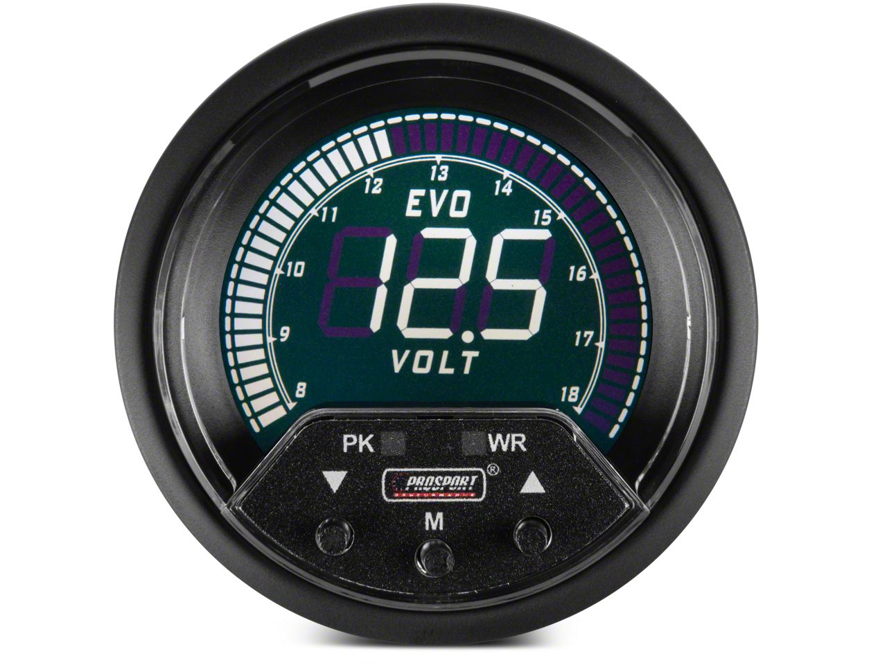Prosport 60mm Premium EVO Series Volt Gauge; Quad Color (Universal; Some Adaptation May Be Required)
