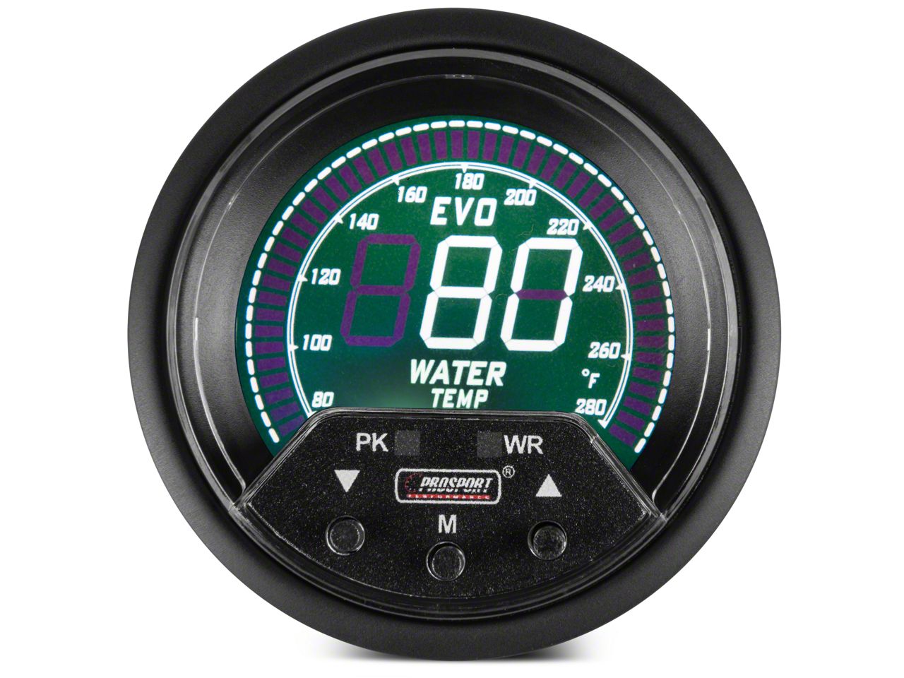Prosport 60mm Premium EVO Series Water Temperature Gauge; Quad Color (Universal; Some Adaptation May Be Required)