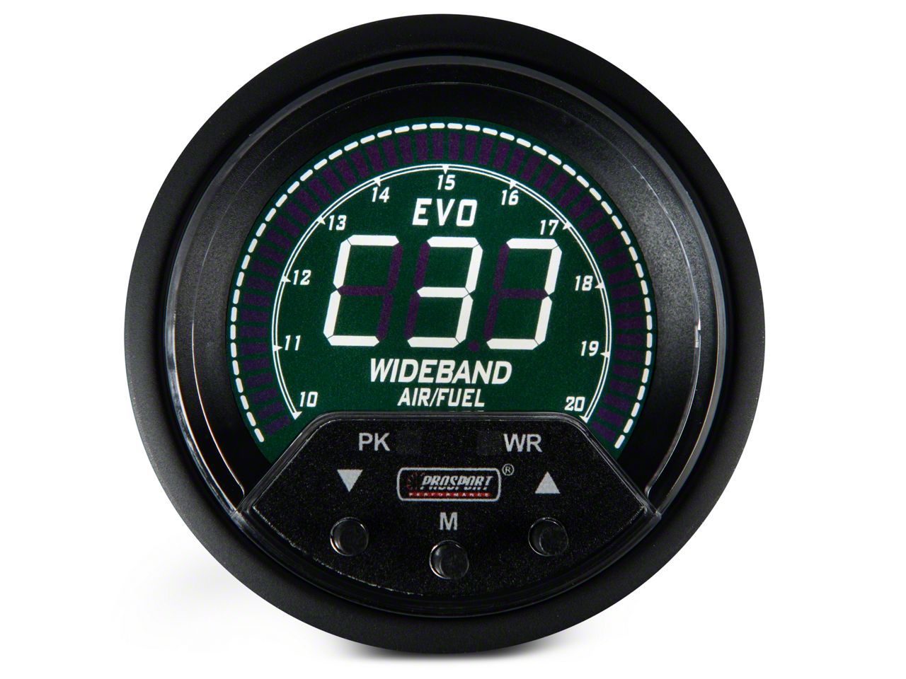Prosport 60mm Premium EVO Series Wideband Air/Fuel Ratio Gauge; Quad Color (Universal; Some Adaptation May Be Required)