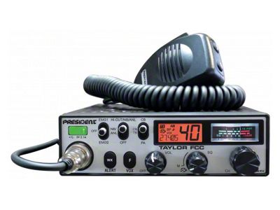 President Electronics 40-Channel Mobile CB Radio with Weather and PA (Universal; Some Adaptation May Be Required)