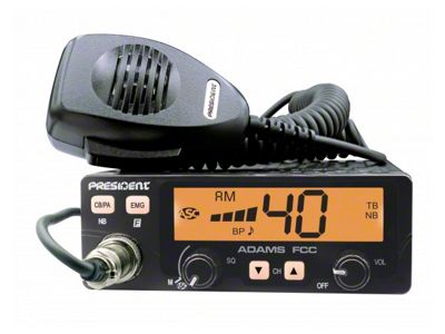 President Electronics Compact 40-Channel Mobile AM CB Radio with PA (Universal; Some Adaptation May Be Required)