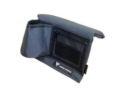 Primo Workz Armrest with Cupholder; Black Canvas; Passenger Side (Universal; Some Adaptation May Be Required)