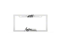 Prinsu License Plate Cover; White/Black (Universal; Some Adaptation May Be Required)