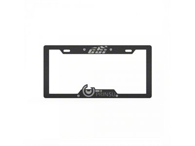 Prinsu License Plate Cover; Black/Gray (Universal; Some Adaptation May Be Required)