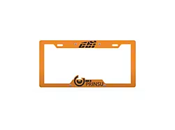 Prinsu License Plate Cover; Orange/Black (Universal; Some Adaptation May Be Required)