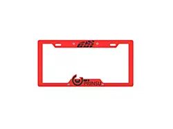 Prinsu License Plate Cover; Red/Black (Universal; Some Adaptation May Be Required)