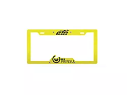 Prinsu License Plate Cover; Yellow/Black (Universal; Some Adaptation May Be Required)