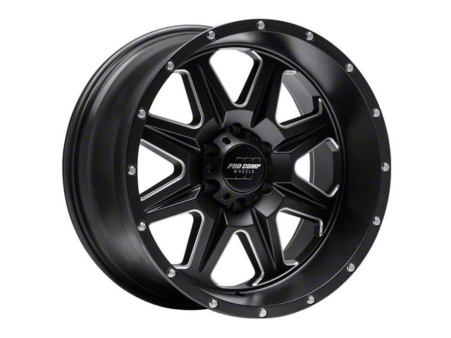 Pro Comp Wheels 63 Series Recon Satin Black Milled 6-Lug Wheel; 17x9; -6mm Offset (07-13 Sierra 1500)