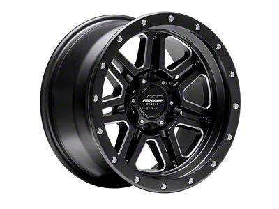 Pro Comp Wheels 62 Series Apex Satin Black Milled 6-Lug Wheel; 17x9; -6mm Offset (07-13 Silverado 1500)