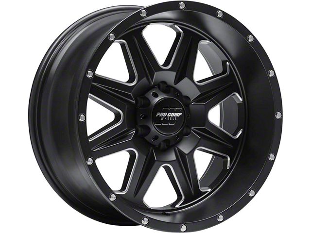 Pro Comp Wheels 63 Series Recon Satin Black Milled 6-Lug Wheel; 20x10; -18mm Offset (99-06 Silverado 1500)