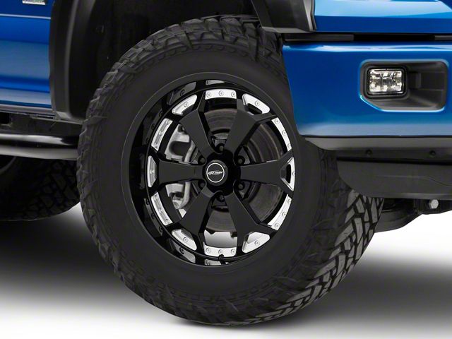 Pro Comp Wheels Adrenaline Gloss Black Milled 6-Lug Wheel; 20x9; 0mm Offset (15-20 F-150)