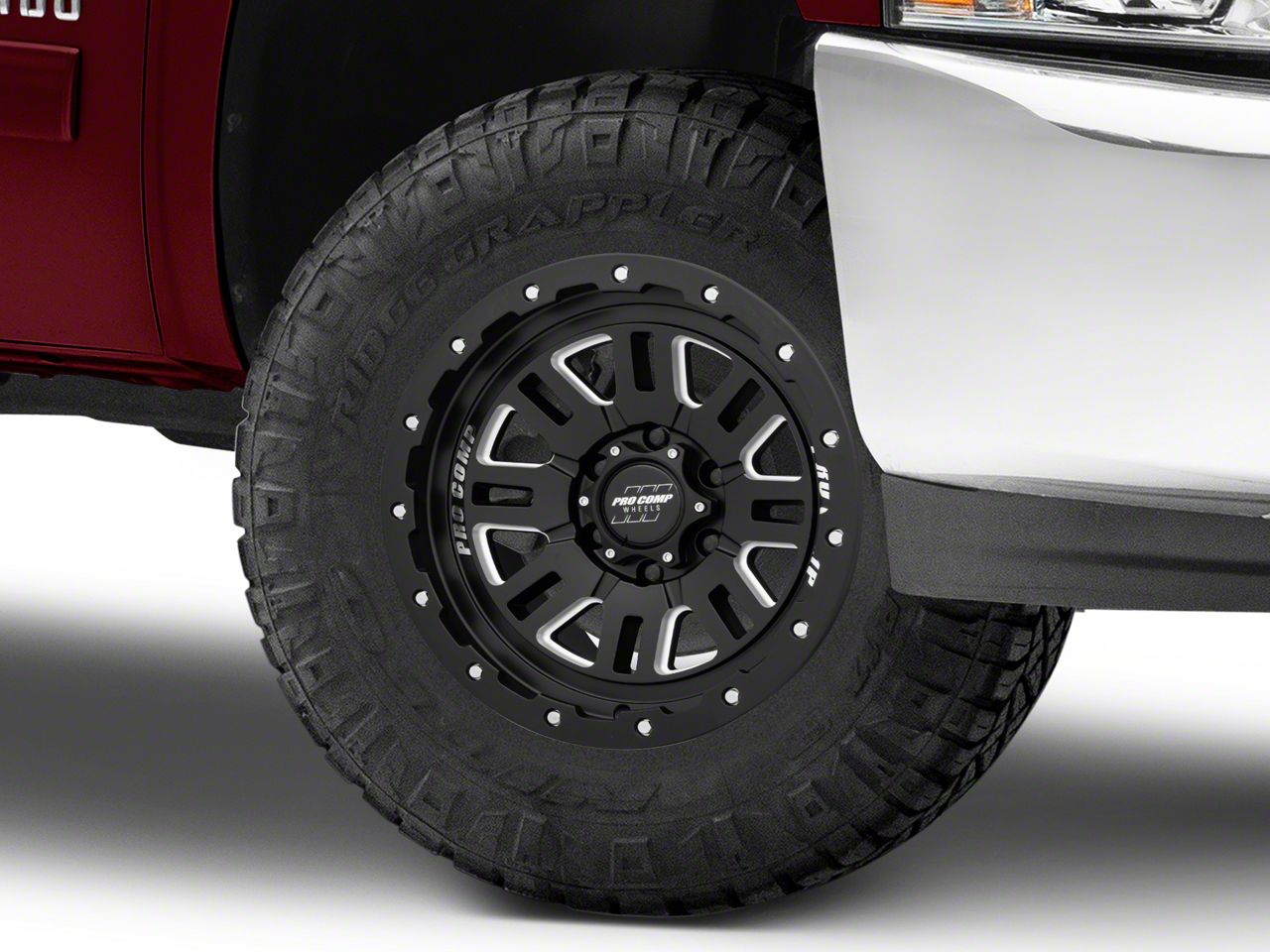 Pro Comp Wheels Silverado Cognito Satin Black Milled 6-Lug Wheel - 17x9 ...