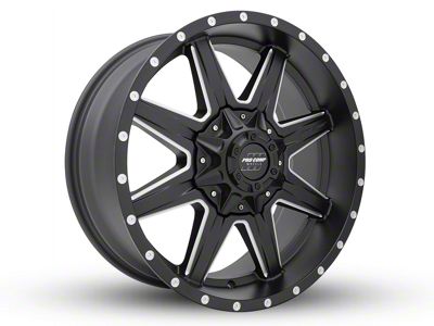 Pro Comp Wheels Quick 8 Satin Black Milled 6-Lug Wheel; 20x9; 0mm Offset (14-18 Sierra 1500)