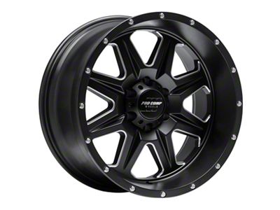 Pro Comp Wheels 63 Series Recon Satin Black Milled 6-Lug Wheel; 17x9; -6mm Offset (14-18 Sierra 1500)