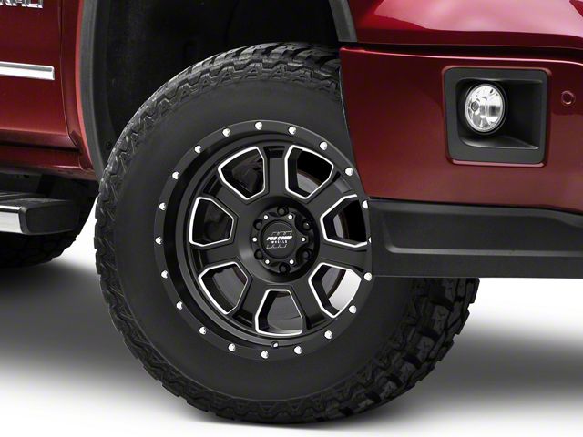 Pro Comp Wheels Sledge Satin Black Milled 6-Lug Wheel; 17x9; -6mm Offset (14-18 Sierra 1500)