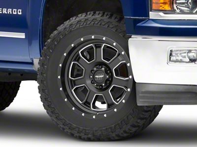 Pro Comp Wheels Sledge Satin Black Milled 6-Lug Wheel; 20x9; 0mm Offset (14-18 Silverado 1500)