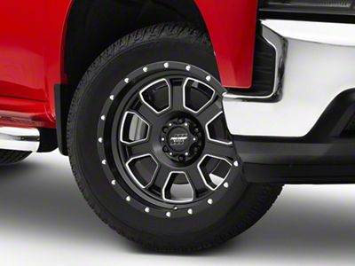 Pro Comp Wheels Sledge Satin Black Milled 6-Lug Wheel; 20x9; 0mm Offset (19-25 Silverado 1500)