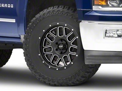 Pro Comp Wheels Vertigo Satin Black Milled 6-Lug Wheel; 18x9; 0mm Offset (14-18 Silverado 1500)