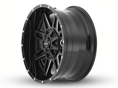 Pro Comp Wheels Blockade Gloss Black Milled 8-Lug Wheel; 20x9.5; -6mm Offset (01-06 Sierra 3500 HD SRW)