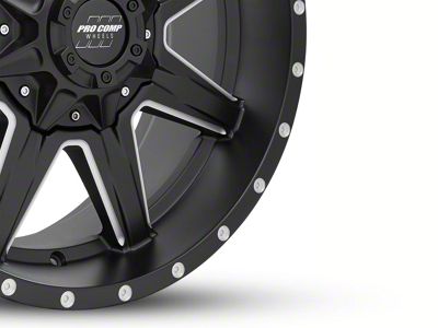 Pro Comp Wheels Quick 8 Satin Black Milled 8-Lug Wheel; 20x9; 0mm Offset (01-06 Silverado 2500 HD)