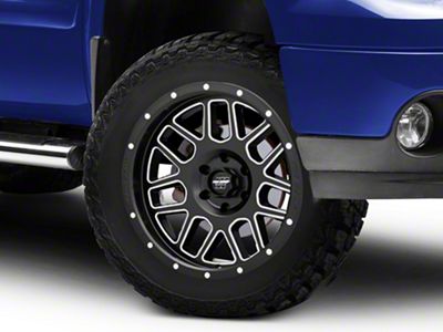 Pro Comp Wheels Vertigo Satin Black Milled 6-Lug Wheel; 20x9; -12mm Offset (07-13 Sierra 1500)