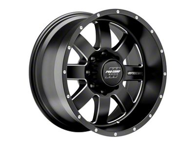 Pro Comp Wheels Trilogy Satin Black Milled 8-Lug Wheel; 20x10; -18mm Offset (15-19 Silverado 3500 HD SRW)