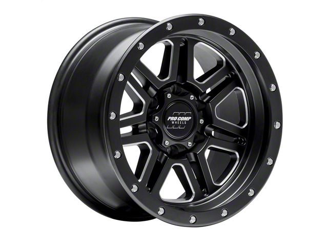 Pro Comp Wheels 62 Series Apex Satin Black Milled 6-Lug Wheel; 17x9; -6mm Offset (15-20 Tahoe)