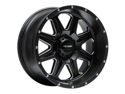 Pro Comp Wheels 63 Series Recon Satin Black Milled 6-Lug Wheel; 17x9; -6mm Offset (15-20 Tahoe)