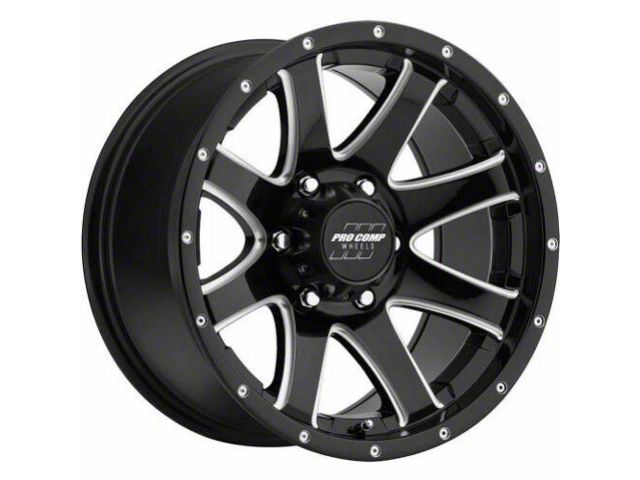 Pro Comp Wheels Patriot Gloss Black Milled 6-Lug Wheel; 20x9; 0mm Offset (15-20 Yukon)