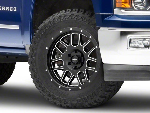 Pro Comp Wheels Vertigo Satin Black Milled 6-Lug Wheel; 20x9; -12mm Offset (14-18 Silverado 1500)