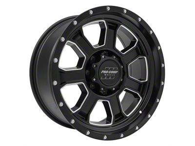Pro Comp Wheels Sledge Satin Black Milled 8-Lug Wheel; 20x9; 0mm Offset (23-25 F-250 Super Duty)