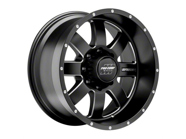 M Comp Rims Pro Comp Wheels RAM 3500 Trilogy Satin Black 8-Lug Wheel; 20x10; -18mm ...