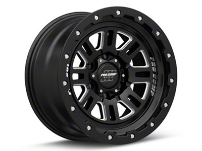 Pro Comp Wheels Cognos Satin Black Milled 6-Lug Wheel; 17x9; -6mm Offset (99-06 Sierra 1500)