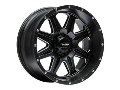 Pro Comp Wheels 63 Series Recon Satin Black Milled 6-Lug Wheel; 17x9; -6mm Offset (23-24 Canyon)