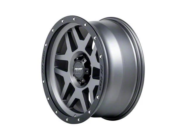 Pro Comp Wheels Phaser Matte Graphite with Black Lip 6-Lug Wheel; 17x9; -6mm Offset (23-24 Colorado)