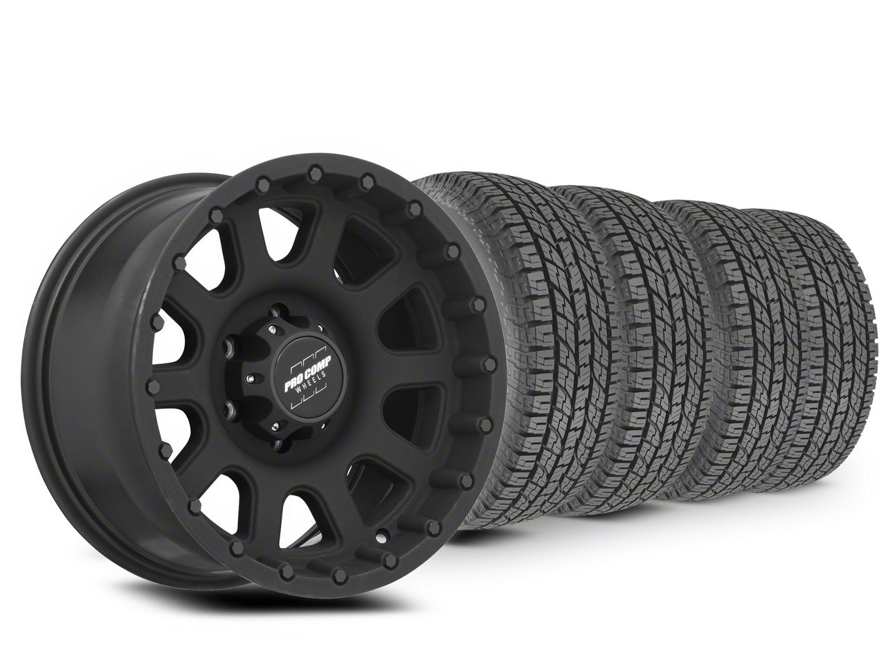 17×9 Pro Comp 32 Series Wheel & 33in Yokohama All-Terrain Geolandar A/T Tire Package (15-20 F-150)