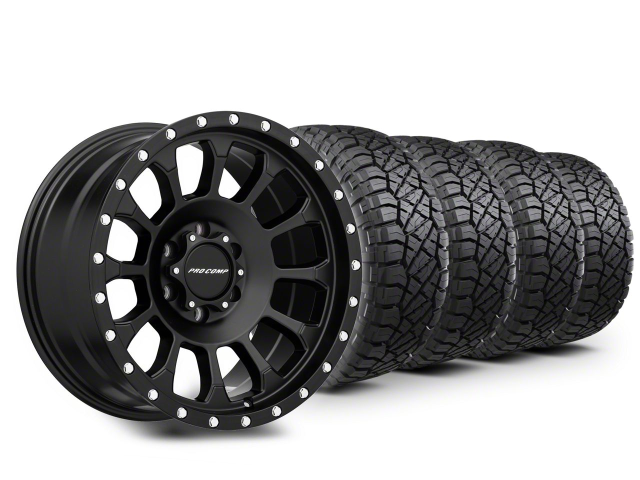 18×9 Pro Comp Rockwell Wheel & 33in NITTO All-Terrain Ridge Grappler A/T Tire Package (15-20 F-150)