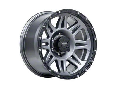 Pro Comp Wheels Torq Graphite with Black Lip 6-Lug Wheel; 17x8; 0mm Offset (19-23 Ranger)