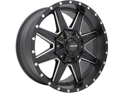 Pro Comp Wheels Quick 8 Satin Black Milled 8-Lug Wheel; 20x9; 0mm Offset (07-10 Sierra 3500 HD SRW)