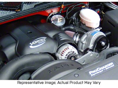 Procharger High Output Intercooled Supercharger Complete Kit with P-1SC; Black Finish (99-03 V8 Sierra 1500)